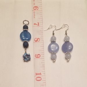 💙 Fun blue earring and pendant set